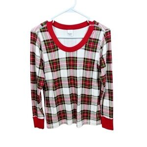 Hanna Andersson Adult Unisex Holiday Long John Plaid Pajama Top Size Medium